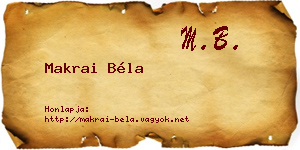 Makrai Béla névjegykártya